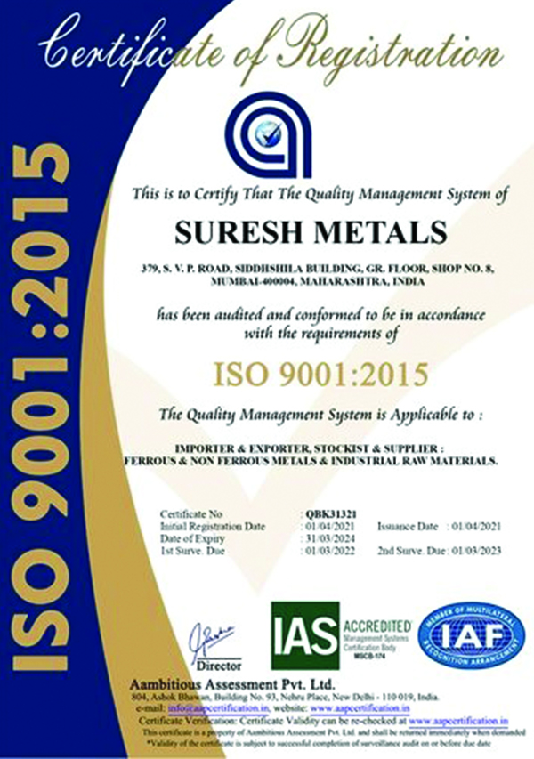 ISO 9001:2015 Certificates